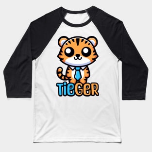 Tieger! Cute Tie Wearing Tiger Pun Baseball T-Shirt